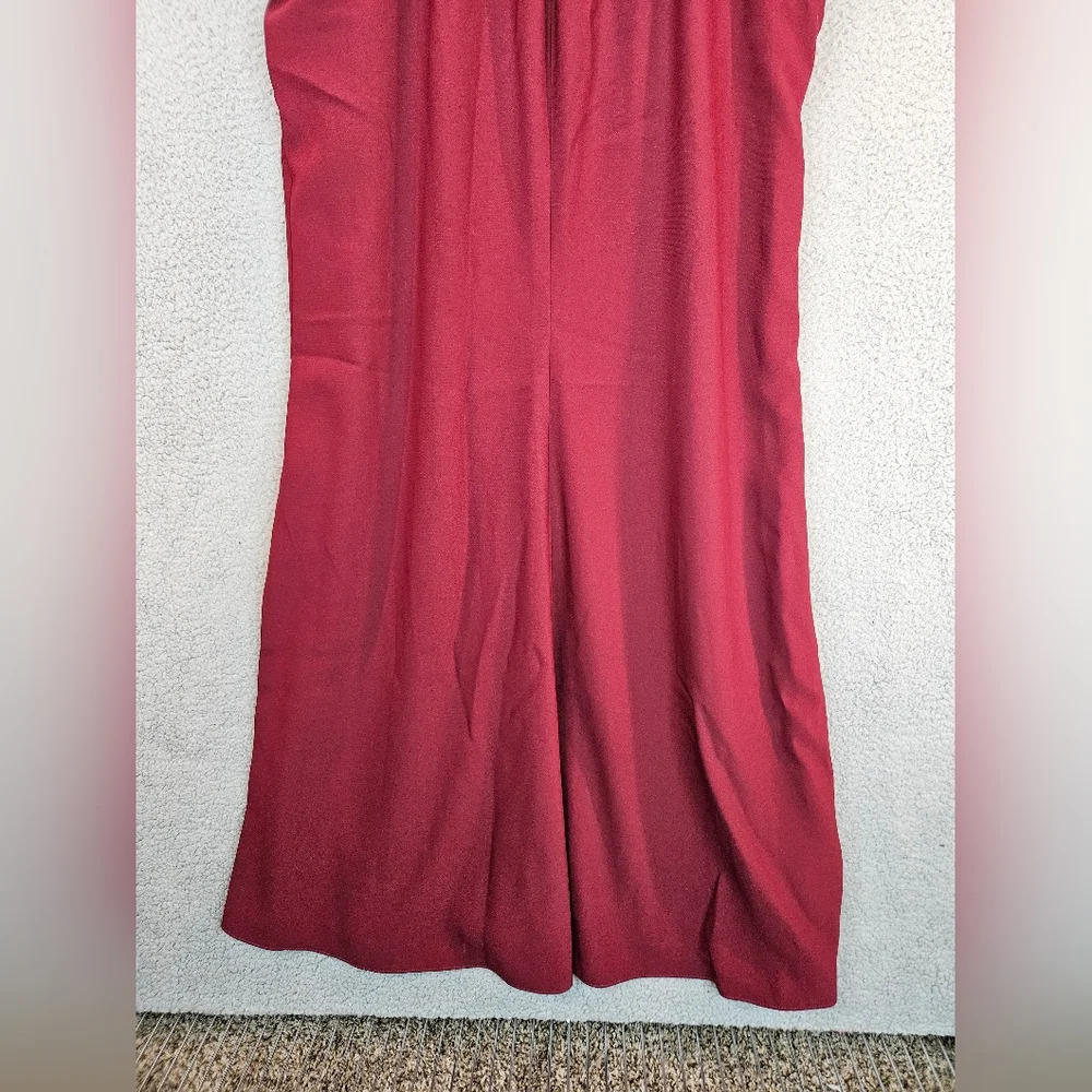 After Six Gown Womens Sz 12 Cabernet Spagetti Straps Pockets Lined Formal - Picture 11 of 14